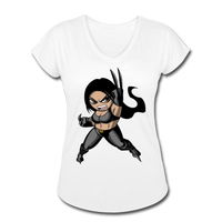 Character #60 Women's Tri-Blend V-Neck T-Shirt - white