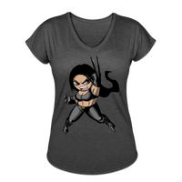 Character #60 Women's Tri-Blend V-Neck T-Shirt - deep heather