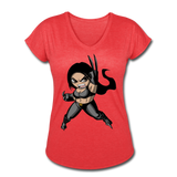 Character #60 Women's Tri-Blend V-Neck T-Shirt - heather red