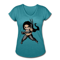 Character #60 Women's Tri-Blend V-Neck T-Shirt - heather turquoise