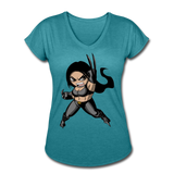 Character #60 Women's Tri-Blend V-Neck T-Shirt - heather turquoise