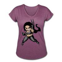 Character #60 Women's Tri-Blend V-Neck T-Shirt - heather plum