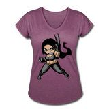 Character #60 Women's Tri-Blend V-Neck T-Shirt - heather plum