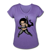 Character #60 Women's Tri-Blend V-Neck T-Shirt - purple heather