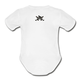 Character #61 Organic Short Sleeve Baby Bodysuit - white