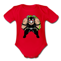 Character #61 Organic Short Sleeve Baby Bodysuit - red