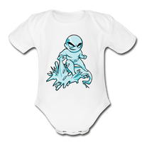 Character #62 Organic Short Sleeve Baby Bodysuit - white