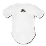 Character #62 Organic Short Sleeve Baby Bodysuit - white