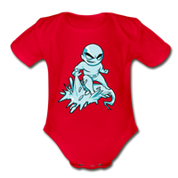 Character #62 Organic Short Sleeve Baby Bodysuit - red
