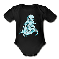 Character #62 Organic Short Sleeve Baby Bodysuit - black