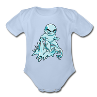 Character #62 Organic Short Sleeve Baby Bodysuit - sky
