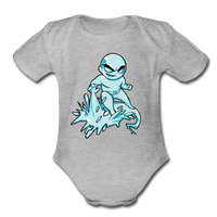 Character #62 Organic Short Sleeve Baby Bodysuit - heather gray