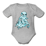 Character #62 Organic Short Sleeve Baby Bodysuit - heather gray
