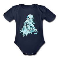 Character #62 Organic Short Sleeve Baby Bodysuit - dark navy