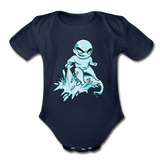 Character #62 Organic Short Sleeve Baby Bodysuit - dark navy