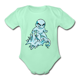 Character #62 Organic Short Sleeve Baby Bodysuit - light mint