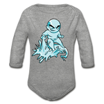 Character #62 Organic Long Sleeve Baby Bodysuit - heather gray