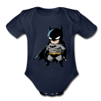 Character #22 Organic Short Sleeve Baby Bodysuit - dark navy