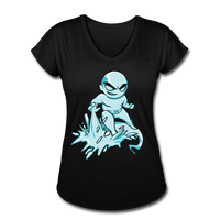 Character #62 Women's Tri-Blend V-Neck T-Shirt - black