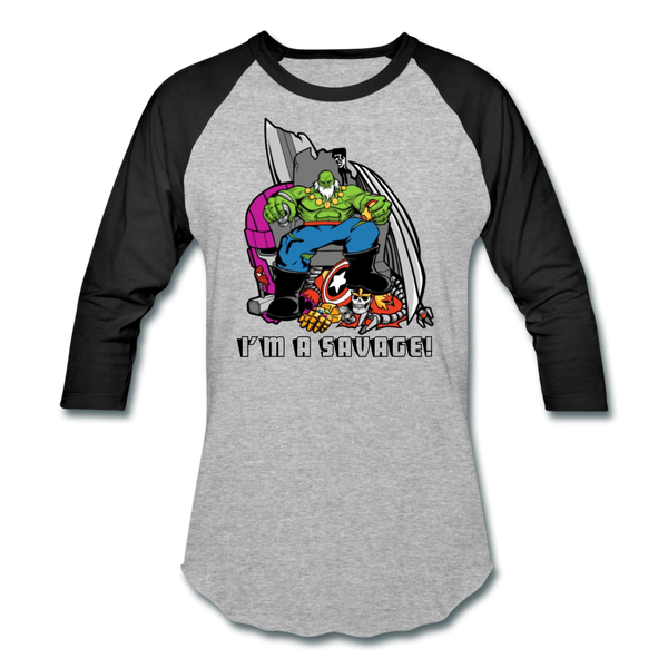 Character #63 Baseball T-Shirt - heather gray/black