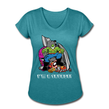 Character #63 Women's Tri-Blend V-Neck T-Shirt - heather turquoise