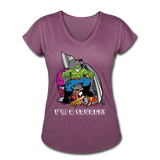 Character #63 Women's Tri-Blend V-Neck T-Shirt - heather plum