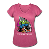 Character #63 Women's Tri-Blend V-Neck T-Shirt - heather raspberry