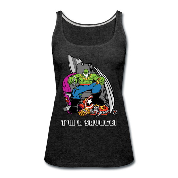 Character #63 Women’s Premium Tank Top - charcoal gray