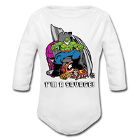 Character #63 Organic Long Sleeve Baby Bodysuit - white
