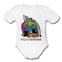 Character #63 Organic Short Sleeve Baby Bodysuit - white