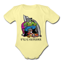 Character #63 Organic Short Sleeve Baby Bodysuit - washed yellow