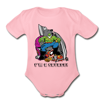 Character #63 Organic Short Sleeve Baby Bodysuit - light pink