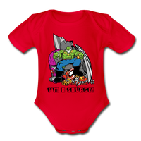 Character #63 Organic Short Sleeve Baby Bodysuit - red