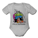 Character #63 Organic Short Sleeve Baby Bodysuit - heather gray