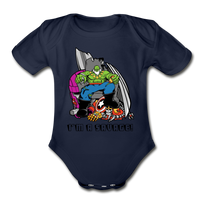 Character #63 Organic Short Sleeve Baby Bodysuit - dark navy