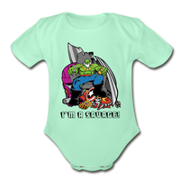 Character #63 Organic Short Sleeve Baby Bodysuit - light mint