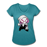 Character #64 Women's Tri-Blend V-Neck T-Shirt - heather turquoise