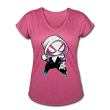 Character #64 Women's Tri-Blend V-Neck T-Shirt - heather raspberry