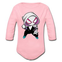 Character #64 Organic Long Sleeve Baby Bodysuit - light pink