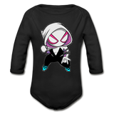 Character #64 Organic Long Sleeve Baby Bodysuit - black