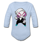 Character #64 Organic Long Sleeve Baby Bodysuit - sky