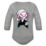 Character #64 Organic Long Sleeve Baby Bodysuit - heather gray