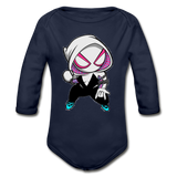 Character #64 Organic Long Sleeve Baby Bodysuit - dark navy