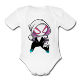Character #64 Organic Short Sleeve Baby Bodysuit - white