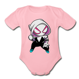 Character #64 Organic Short Sleeve Baby Bodysuit - light pink