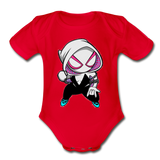 Character #64 Organic Short Sleeve Baby Bodysuit - red