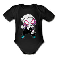 Character #64 Organic Short Sleeve Baby Bodysuit - black