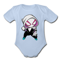 Character #64 Organic Short Sleeve Baby Bodysuit - sky