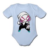 Character #64 Organic Short Sleeve Baby Bodysuit - sky