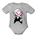 Character #64 Organic Short Sleeve Baby Bodysuit - heather gray